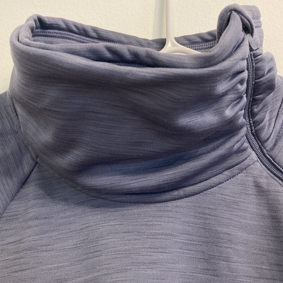 Athleta Asymmetrical Zip Up Cowl Neck Pullover Sweatshirt Large - Picture 3 of 6